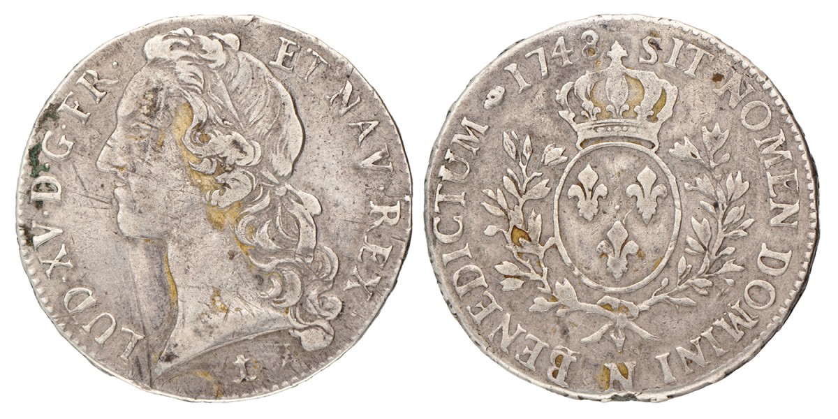 France. Louis XV. Ecu au Bandeau. 1748 N.