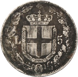 Italy. Umberto I. 5 Lire. 1879 R.