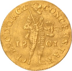 Gouden Dukaat. Gelderland. 1801. Zeer Fraai.