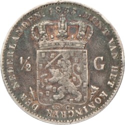 ½ Gulden. Willem III. 1853. Fraai / Zeer Fraai.