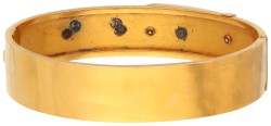 Antieke 22K geelgouden bangle armband bezet met diamant en zaadparel.