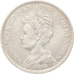 1 Gulden. Wilhelmina. 1910. Zeer Fraai / Prachtig.