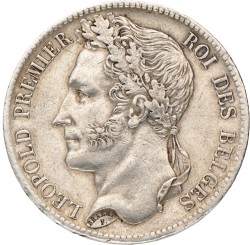 Belgium. Leopold I. 5 Francs. 1834.