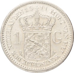 1 Gulden. Wilhelmina. 1911. Zeer Fraai / Prachtig.