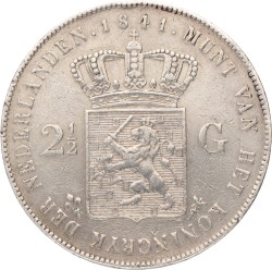 2½ Gulden. Willem II. 1841. Zeer Fraai +.