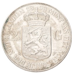 2½ Gulden. Wilhelmina. 1898. Zeer Fraai -.