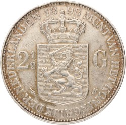 2½ Gulden. Wilhelmina. 1898. Fraai / Zeer Fraai.