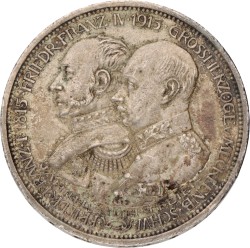 German states. Mecklenburg-Schwerin. Friedrich Franz IV. 5 Mark - 100th anniversary of the Arch dukedom. 1915 A.