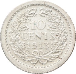 10 Cent. Wilhelmina. 1913. Prachtig / UNC.