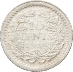 10 Cent. Wilhelmina. 1914. Prachtig -.