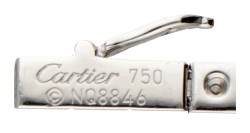 Cartier 'Lanières' 18 kt. witgouden tennisarmband bezet met ca. 1.68 ct. diamant.