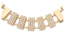 Chopard 'Les Chaines' 18 kt. geelgouden collier bezet met ca. 1.05 ct. diamant.