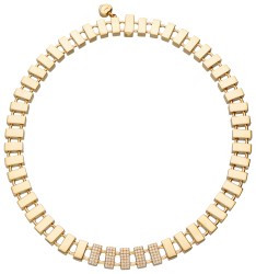 Chopard 'Les Chaines' 18 kt. geelgouden collier bezet met ca. 1.05 ct. diamant.