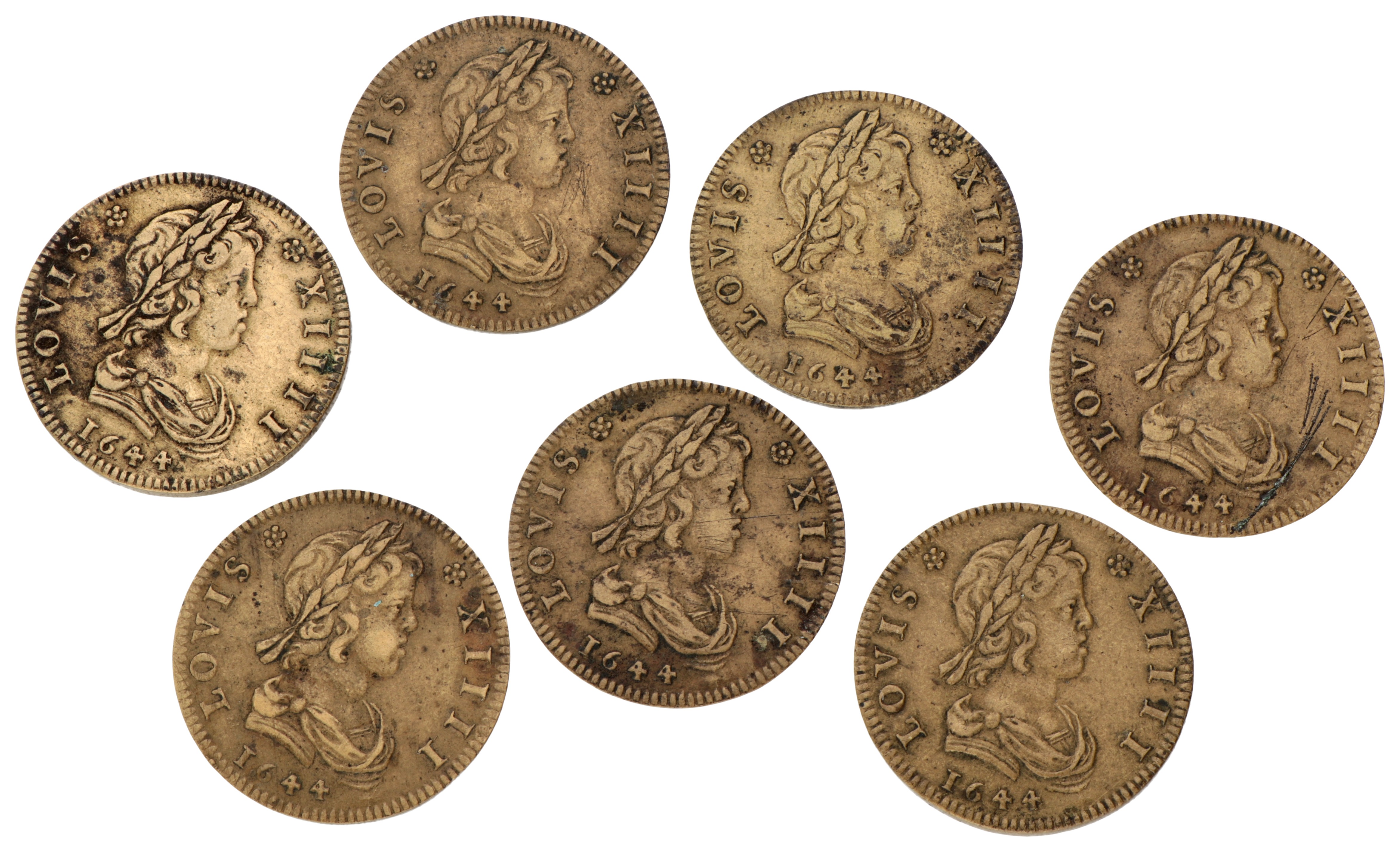 France. 1644. Lot (7) Jetons.