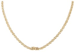 18 kt. Geelgouden rolexschakel collier bezet met ca. 1.06 ct. diamant.