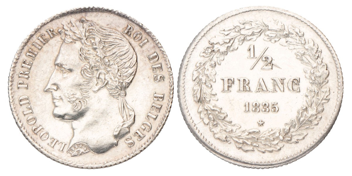 Belgium. Leopold I. ½ Franc. 1835.