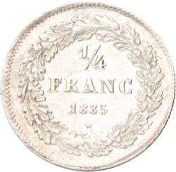 Belgium. Leopold I. ¼ Franc. 1835.