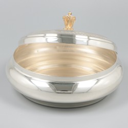 Koektrommel in etui (koninklijk geschenk) zilver.