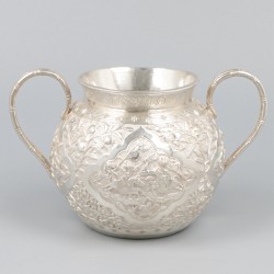 4-delig theeservies, Chinese export (Tu Mao Xing 涂茂興, of JiuJiang, Provincie Guangdong) zilver.