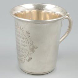 Drinkbeker zilver.