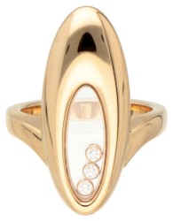 Chopard 'Happy Diamonds'  18 kt. geelgouden ring bezet met ca. 0.06 ct. diamant.