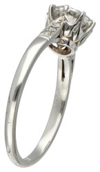 14 kt. Witgouden solitair ring bezet met ca. 1.53 ct. diamant.