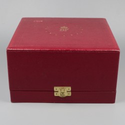 Koektrommel in etui (koninklijk geschenk) zilver.