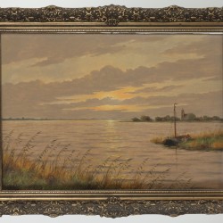 Hollandse School, 20e eeuw, Polderlandschap bij avond.