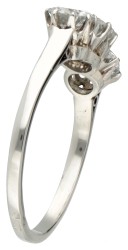 BWG 10 kt. witgouden jaren 1930 3-steens ring bezet met ca. 1.42 ct. diamant.