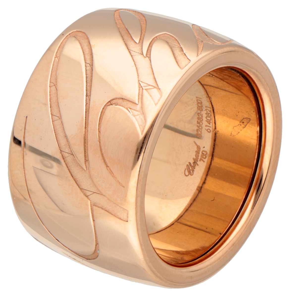 Chopard 'Chopardissimo' 18 kt. roségouden signatuur band ring.