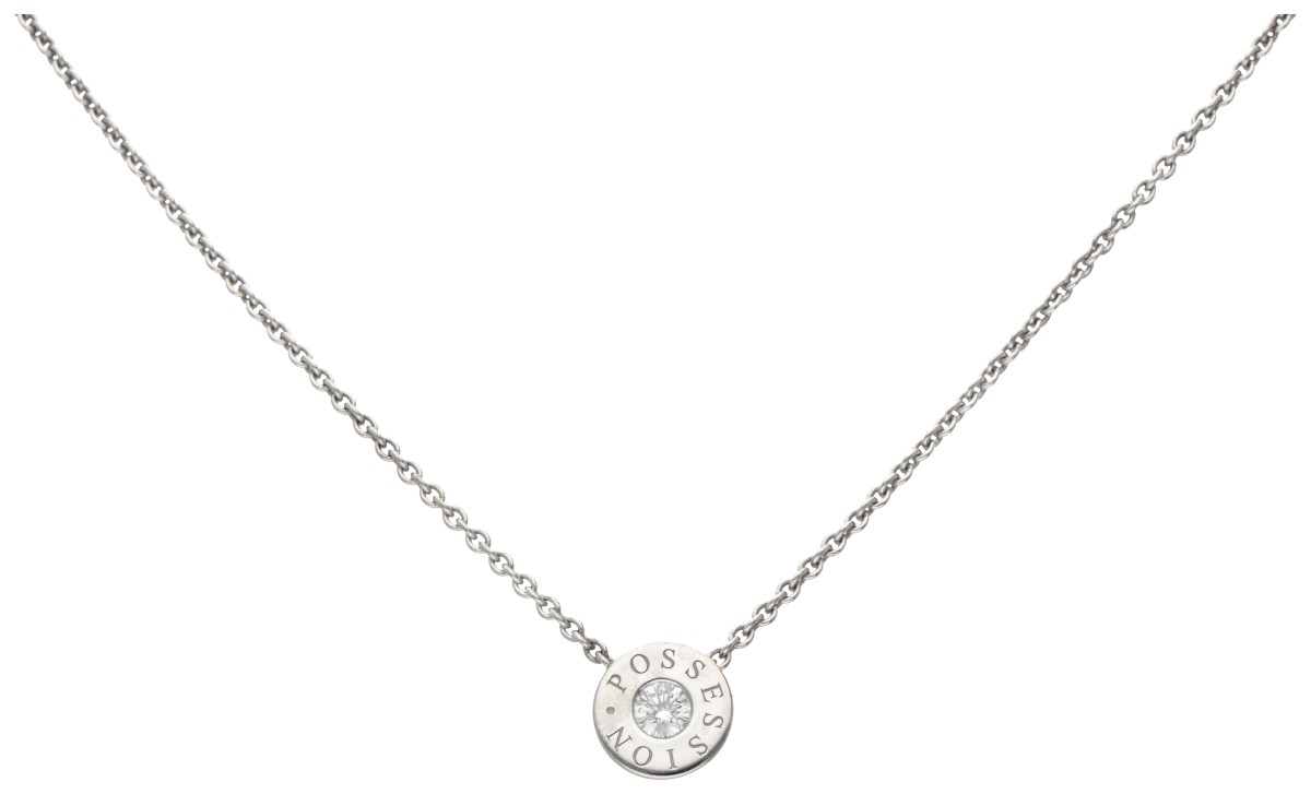 Piaget 'Possession' 18 kt. witgouden collier en hanger bezet met ca. 0.13 ct. diamant.