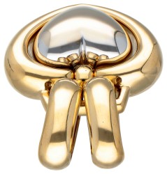 Chimento 18K bicolour gouden hartvormige hanger.