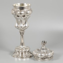 Zilveren ananas beker / pronkbeker, J.H. Werner, Berlijn ca. 1900.