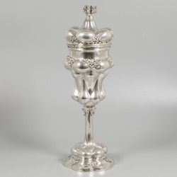 Zilveren ananas beker / pronkbeker, J.H. Werner, Berlijn ca. 1900.