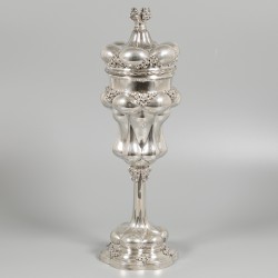 Zilveren ananas beker / pronkbeker, J.H. Werner, Berlijn ca. 1900.