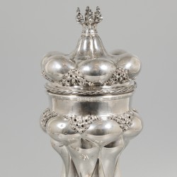 Zilveren ananas beker / pronkbeker, J.H. Werner, Berlijn ca. 1900.