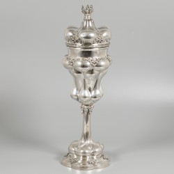 Zilveren ananas beker / pronkbeker, J.H. Werner, Berlijn ca. 1900.