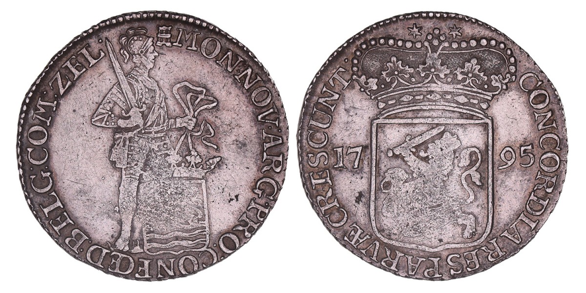Zilveren Dukaat Zeeland 1795. Zeer fraai -.