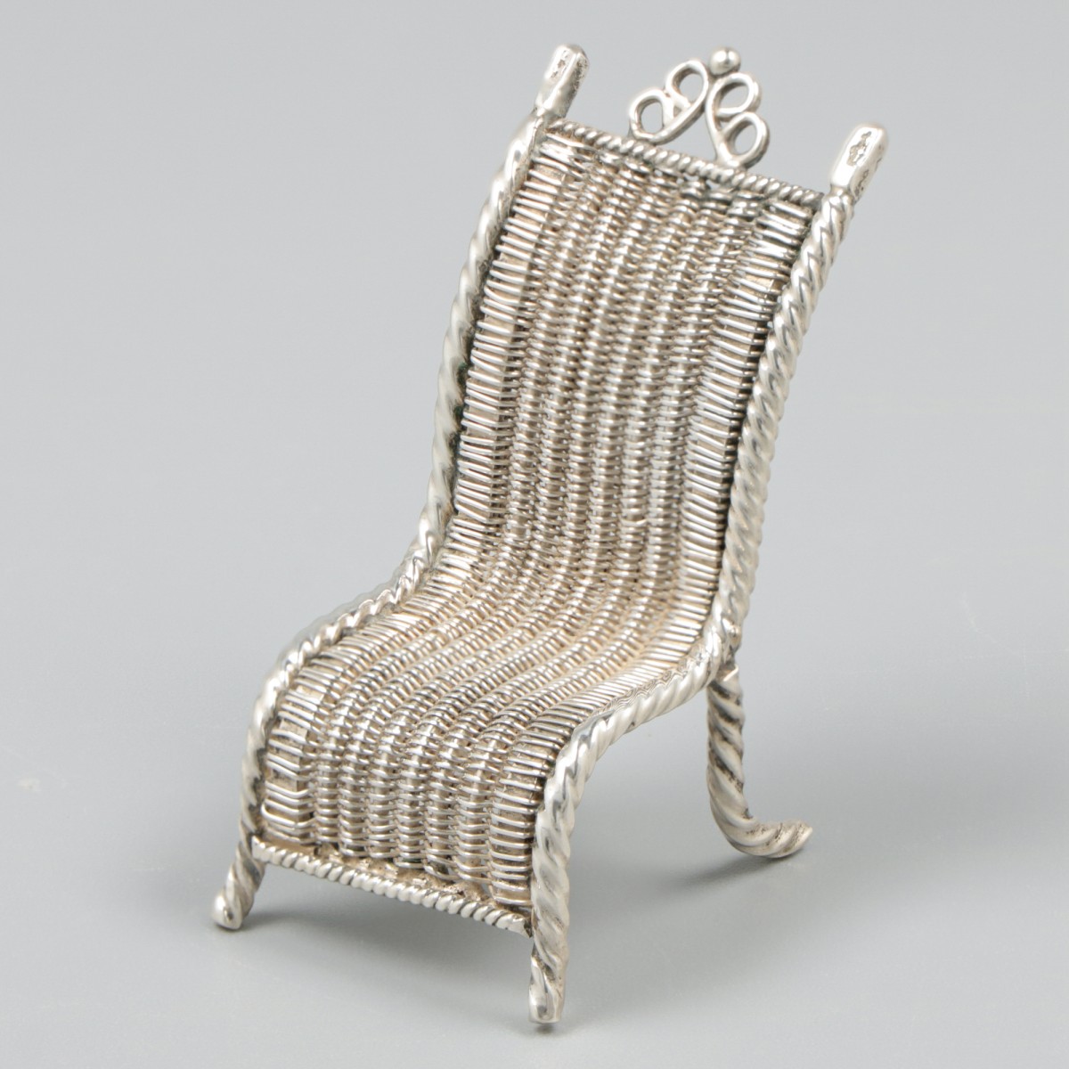 Miniatuur rotan fauteuil, Jacobus Gerardus Treeling, Sneek 1892-93.
