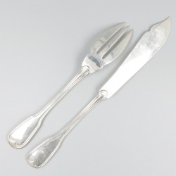 12-delige set visbestek zilver.