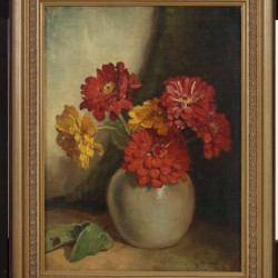 Gerard Altmann (Rotterdam 1877 - 1940) Dahlia's in een pot