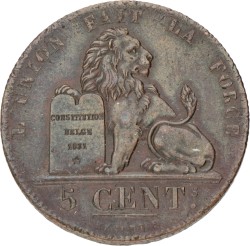 Belgium. Leopold I. 5 Centimes. 1837.