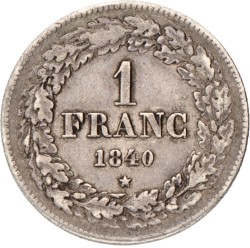 Belgium. Leopold I. 1 Franc. 1840.