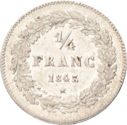 Belgium. Leopold I. ¼ Franc. 1843.