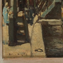 Anton Dirckx (Rotterdam 1878 - 1927 Den Haag) Bedrijvigheid in een stadsgrachtje, Dordrecht (?)