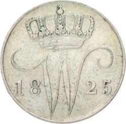 5 Cent. Willem I. 1825 B. Zeer Fraai.