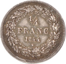 Belgium. Leopold I. ¼ Franc. 1844.