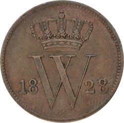 1 Cent. Willem I. 1828 U. Zeer Fraai +.