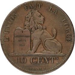 Belgium. Leopold I. 10 Centimes. 1847/37.