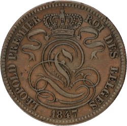 Belgium. Leopold I. 10 Centimes. 1847/37.